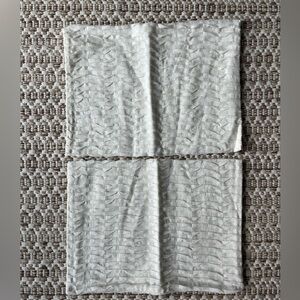 2 Custom White Textured Designer Fabric Pillows